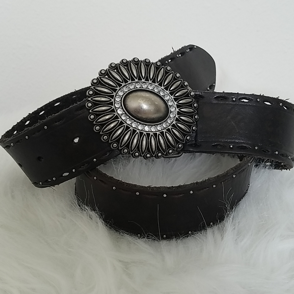 Espresso brown cowhide leather belt